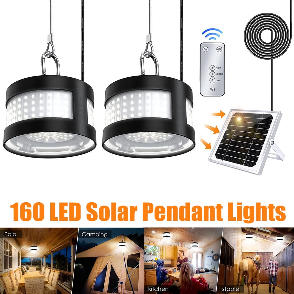 TOPCHANCES Solar Pendant Lights 160 LED Solar Chandelier Indoor Outdoor