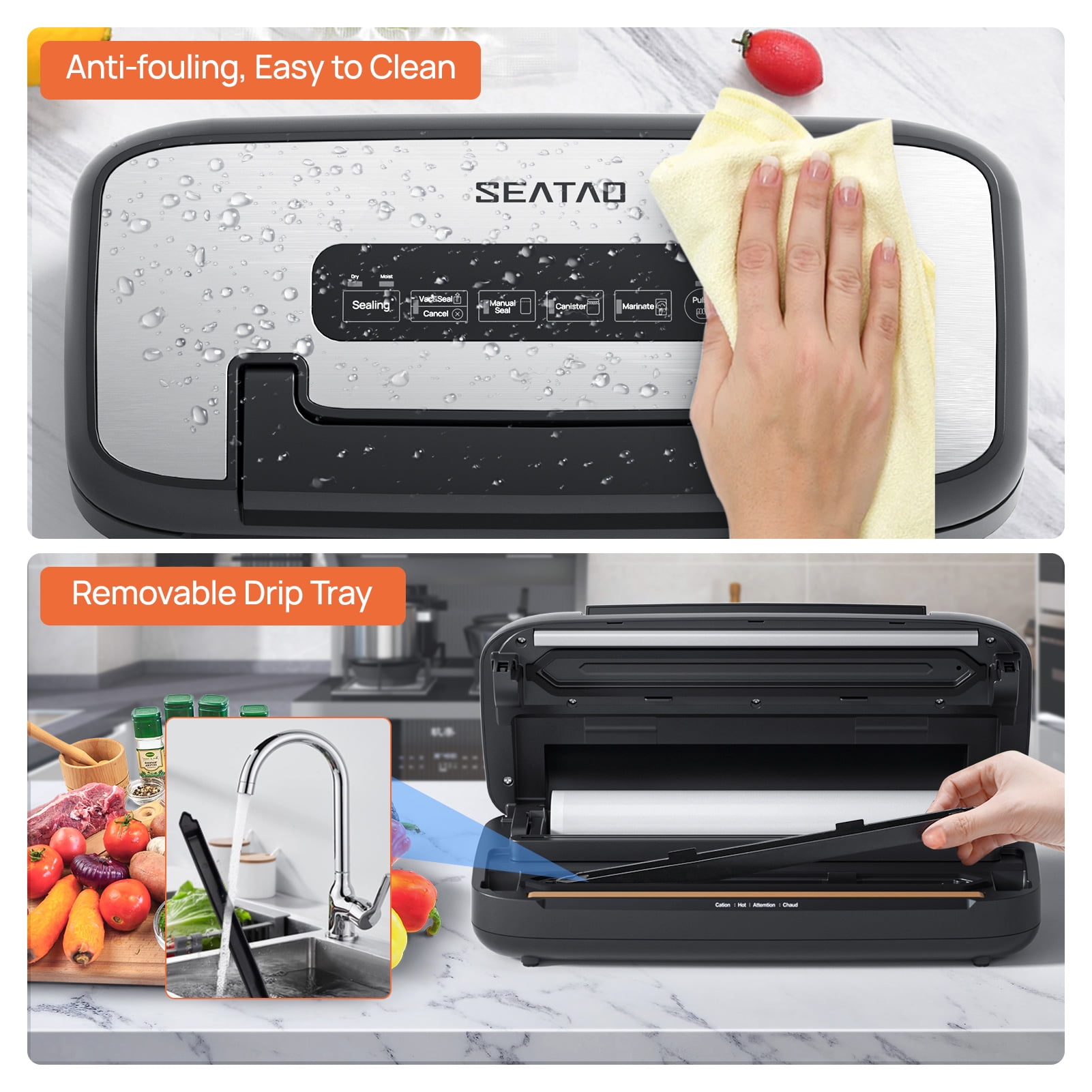 SEATAO VH5156 Fast Vacuum Sealer 80Kpa with 1 Sealing Rolls of Bags