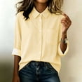thumbnail image 6 of Noric Women's Striped Shirt Long Sleeve Button Down Lapel Collar Loose Fit Casual Office Business Tops, 6 of 9