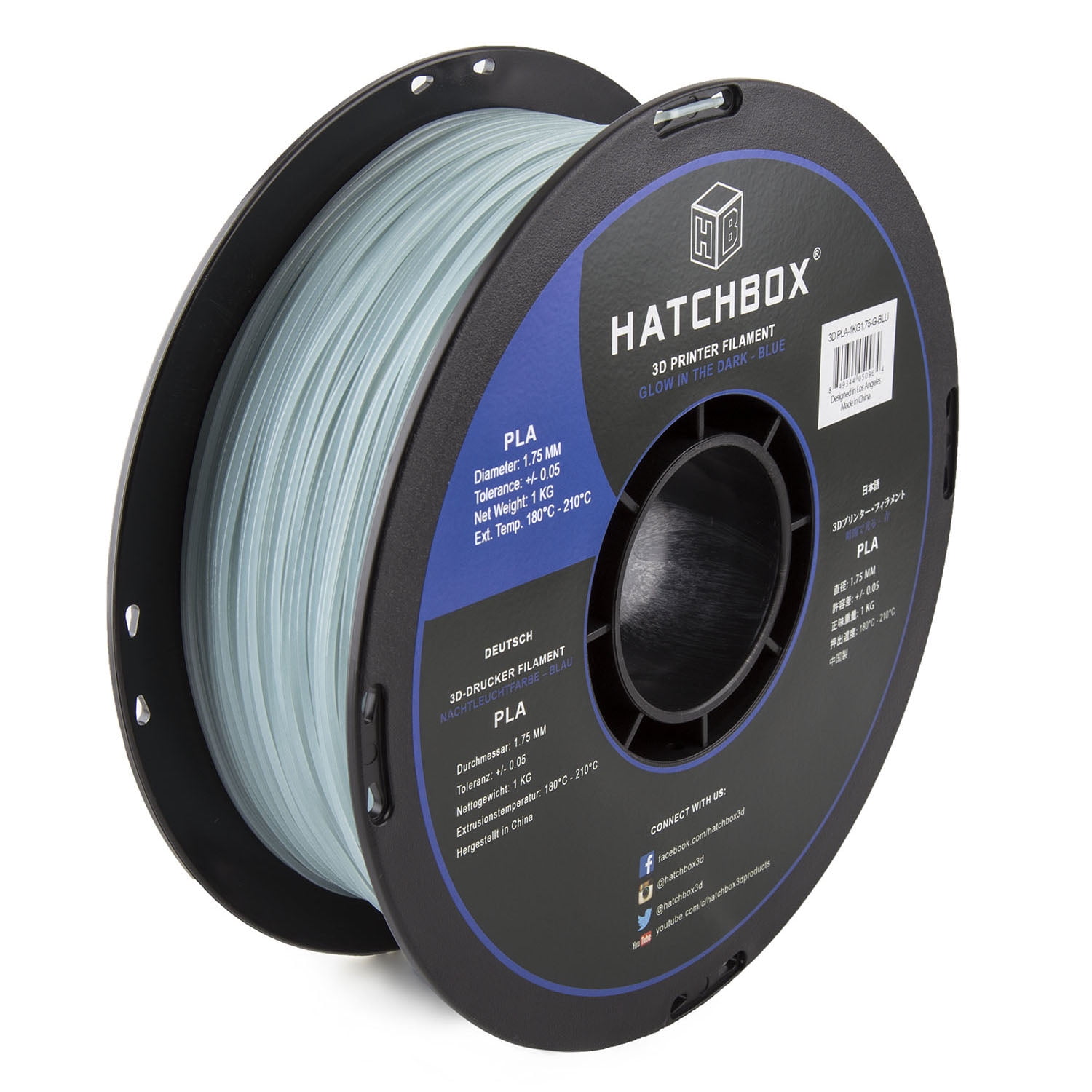 HATCHBOX Glow in the Dark PLA 3D Printer Filament, Dimension Accuracy