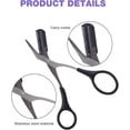 thumbnail image 3 of Stainless Steel Eyebrow Trimmer Scissors with Eyelash Comb Black Beauty Tool for Men & Women, 3 of 5