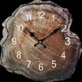 thumbnail image 3 of Reloj de pared de madera de 12 pulgadas con diseño de anillos anuales simulados, acabado en madera antigua, silencioso, para sala de estar, hogar y oficina., 3 of 5