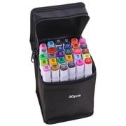 Mistaha 30 Colors Markers Dual Marker Pen Sketching Writing Painting Underlining Marker Artist Drawing Double-Ended Art Markers with Zip Storage Bag