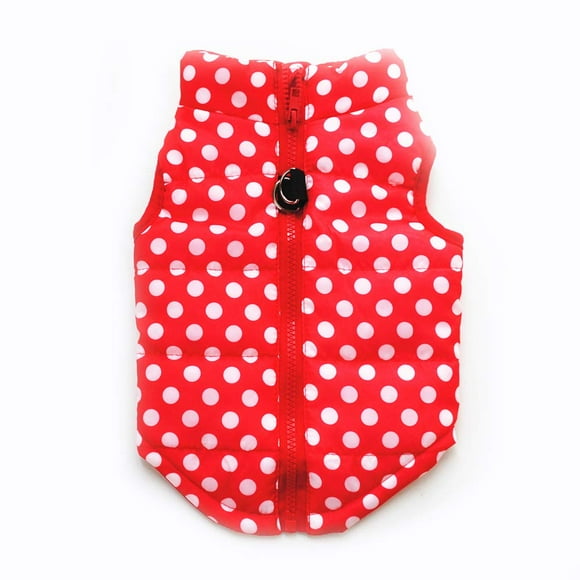 Manteau pour Animaux, Manteau d'Hiver Chaud pour Chien avec Fermeture Éclair et Laisse, Veste pour Chiot Petit Chien (TP, Rouge)
