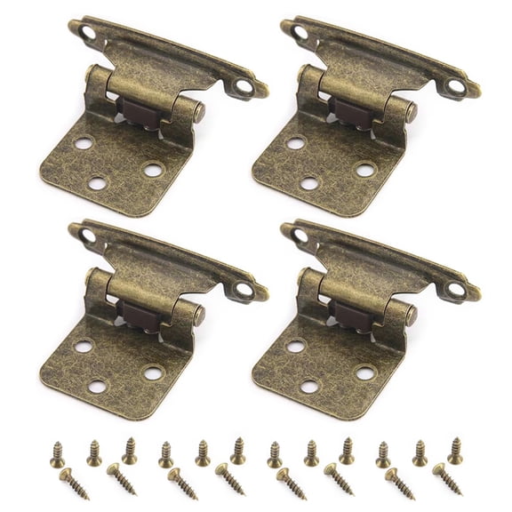 4Pcs Self Closing Cabinet Hinges Semi Concealed Kitchen Cabinet Hinges Antique Furniture Hardware Easy to Install