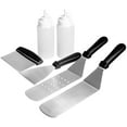 thumbnail image 1 of Multi-Purpose BBQ Tool Kit 3 Spatulas, 1 Chopper Scraper, 2 Bottles for Blackstone Grill and Griddle,Flat Top Grill Camping and Tailgating, 6 Piece, 1 of 5