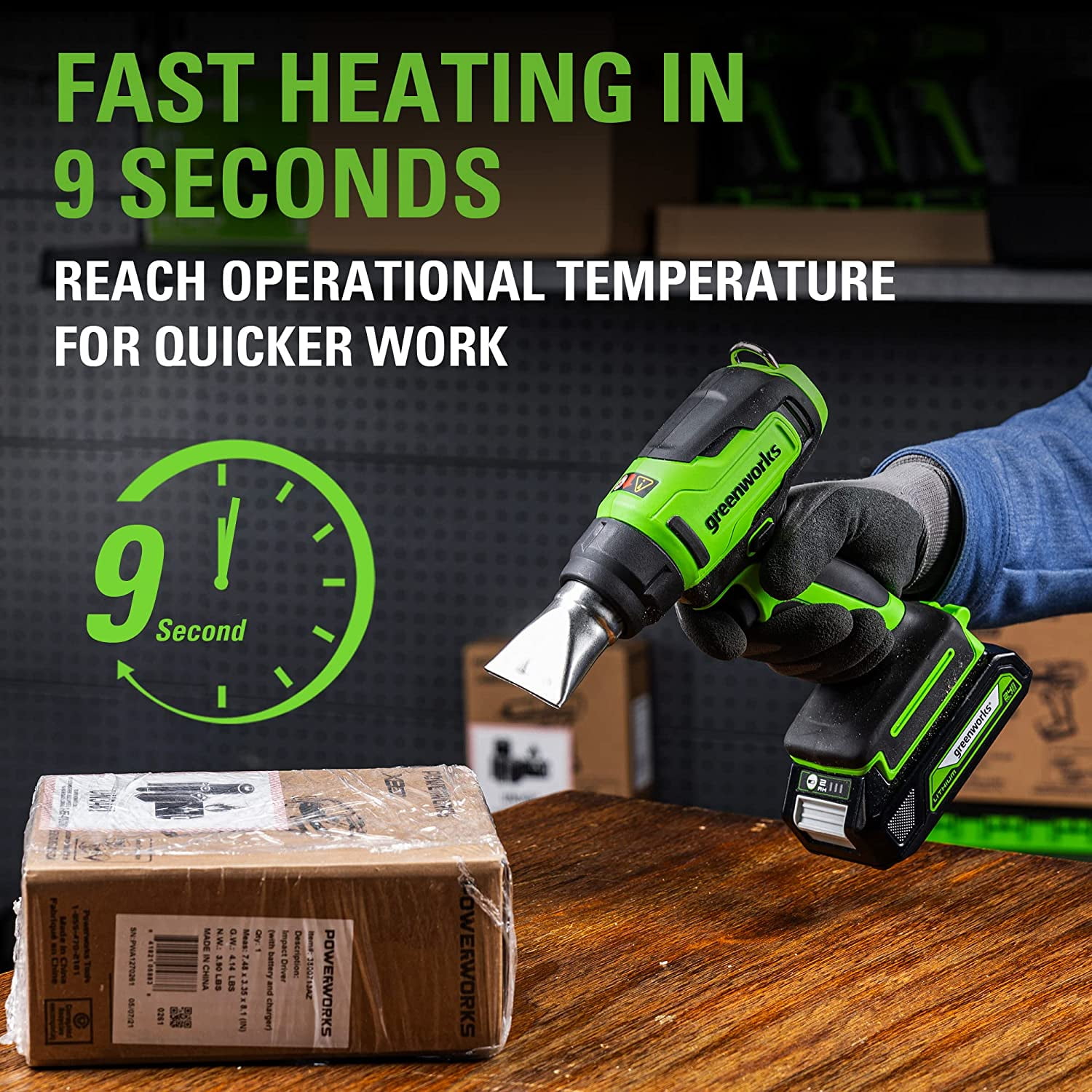 Greenworks 24V Cordless Heat Gun, Battery and Charger Not Included (Tool-Only)