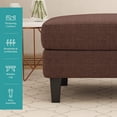thumbnail image 3 of Mecor Ottoman Footrest 30 Inches, Fabric Bench Couch Furniture, Wooden Legs, Rectangular Ottoman, Footstool for The Living Room, Entryway, Bedroom, Contemporary ( Brown ), 3 of 5