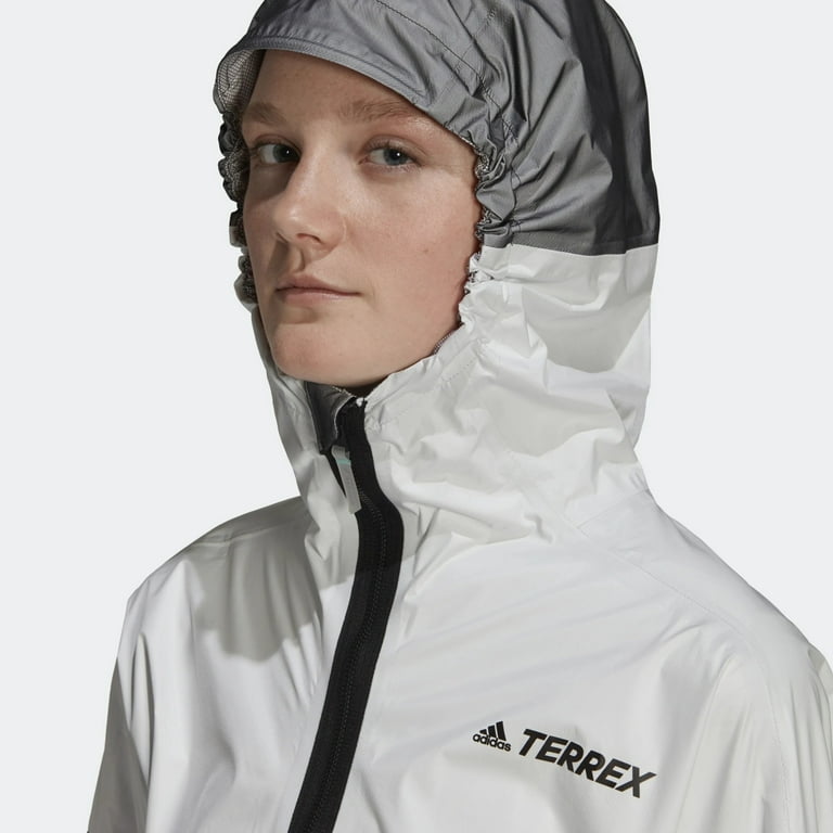 Mellem forbandelse pegefinger Adidas Women's Terrex Agravic Lightweight Waterproof Pro Trail Running Rain  Jacket - White/Black (Medium) - Walmart.com