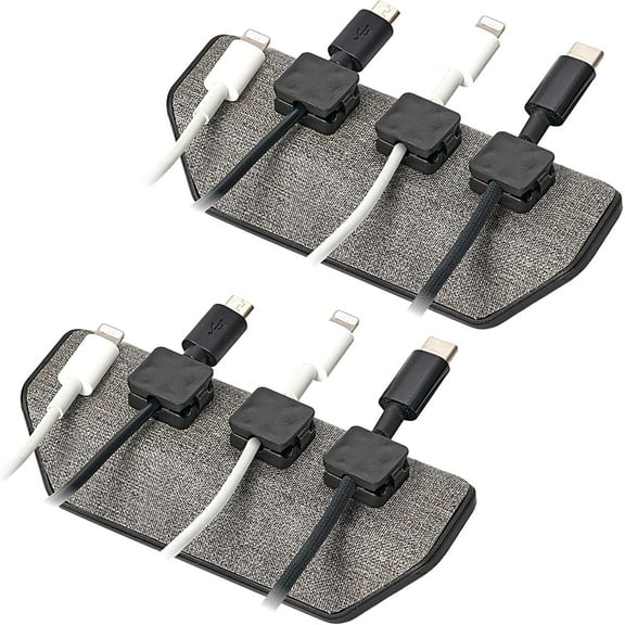 Chargeworx Magnetic Cord Holder, 6 Magnetic Cable Clips Included | Cable Management Desk Organizer, Strong Magnet Office Desk Accessories, Cable Organizer, Wire Management (2-PK Gray)