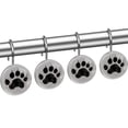 thumbnail image 2 of Grunge Paw Footprint Shower Curtain Hooks Round Crystal Glass, Set of 12 Shower Curtain Rings - Shower Hooks for Curtain Shower Rings, 2 of 4