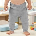 thumbnail image 2 of LIJCC Baby Pants Boys Girls Pull-on Sweatpants Infant Elastic Jogger Pants Toddler Pure Cotton Basic Solid Athletic School Trousers(Grey,9-12 Months), 2 of 4