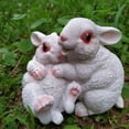 thumbnail image 3 of Estatuas de jardín de animales conejo de resina grandes para decoraciones de patio libre, varios Abrazo _blanco, 3 of 9