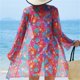 thumbnail image 4 of Trajes de Baño de Bikini de Mujer con Correas Impresas V Sexy Split Set de Tres Piezas, Diseño de Corte Alto para la Piscina de Playa Y las Vacaciones de Verano, 4 of 9