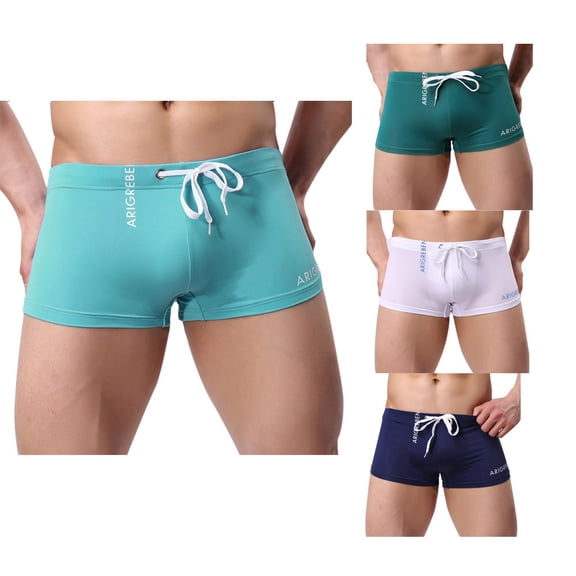 JoveMarine Men's Swim Trunks Quick Dry Swimwear Pants with Elastic Waist Solid Color Pool Beach Shorts for Summer Swimming and Water Sports Blue L
