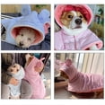 thumbnail image 5 of Sudadera con capucha para perro, suéter cálido y suave para perro, conjunto con sombrero, otoño, invierno, petBlue a cuadros.S, 5 of 5