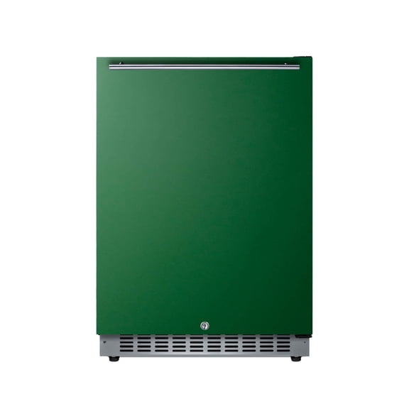 Summit 24" Built-In Refrigerator, 4.8 cu.ft., ADA Compliant, Undercounter, Green, Stainless Steel - AL54GLHD (Left Handed Door Swing)