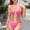 Style1-Pink womens swimsuits, variant on Women's Bikini High Waisted Swimsuit Fringe Swimsuit Pink L