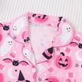 thumbnail image 5 of HOWPAY Halloween Pajamas Women Set Ghost Pumpkin Printed Short Sleeve Sleepwear Button down Loungewear Comfy Soft 2 Piece Pjs Shorts Set Pink XL, 5 of 9