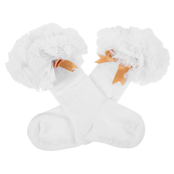 SOPOTUTU 1 Pair Soft Cotton Knee Socks for Toddlers with Bowknot and Breathable Mesh Design