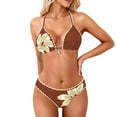 thumbnail image 2 of Pounoo Women's Swimsuits Floral Print Triangle Bikini Sets Beach Vacations Lightweight Soft Knit Halter Neck Two Piece Swimwear Gift, 2 of 9