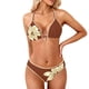 thumbnail image 2 of Neewe Women's Fashion Two-piece Thong Bottom Two Piece Bikini Straps Swimsuit Triangle Bathing Suit, 2 of 8