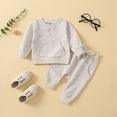 thumbnail image 5 of YTDSCS 0-24 Months Boys Girls Sweatsuit Set for Infant Baby,Long Sleeve Loose T Shirts Tops + Jogger Pants Two Piece,Spring Fall Solid Color Sweatshirt Outfits, 5 of 8