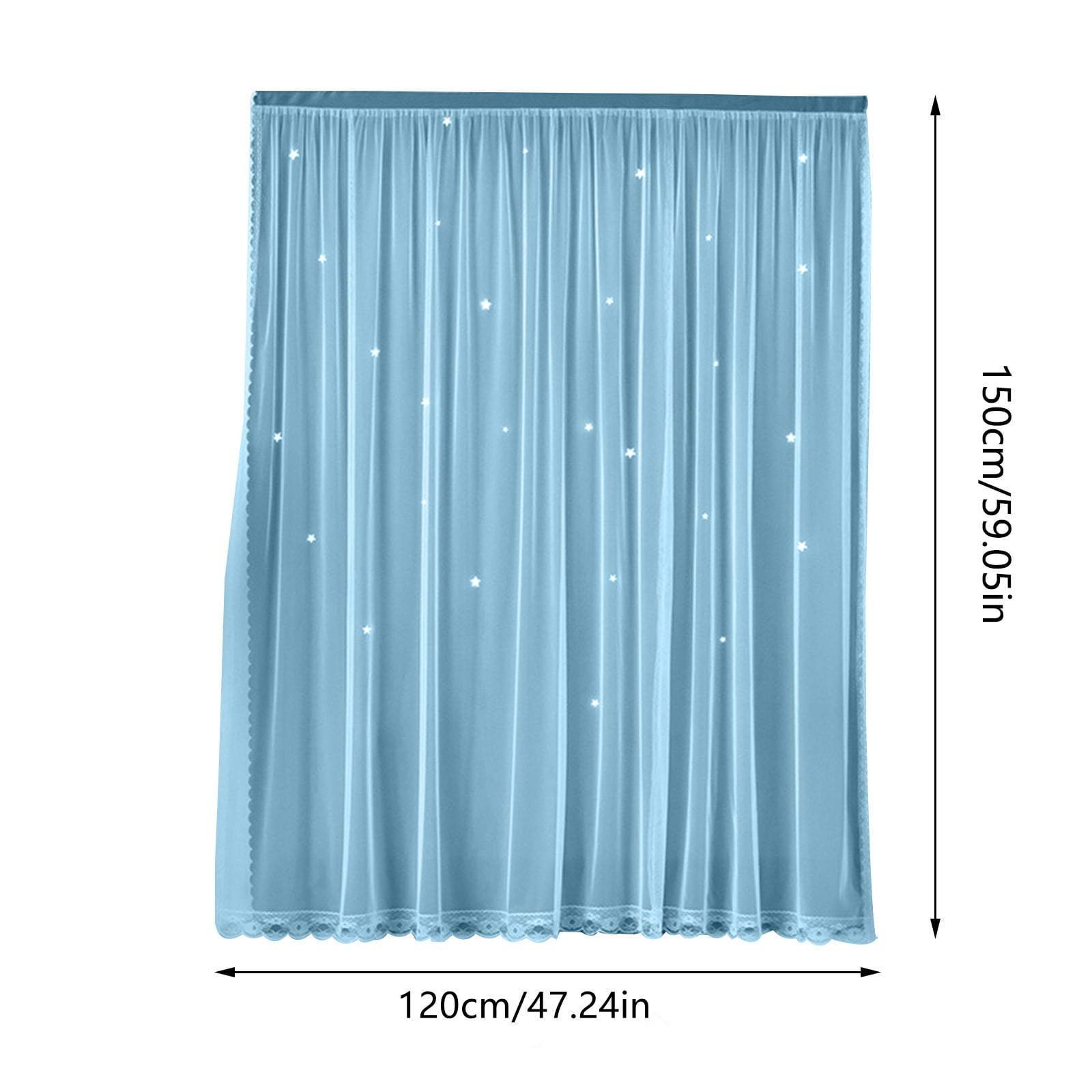 Blackout Curtains with Sheer Overlay Noise Reduction Panels for Bedroom and Living Room Light Blocking and Energy Saving, 59.05*39.37 inches, Set of 1