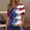â™”297-Multicolor, variant on Women's 3/4 Length Sleeve Tops - Independence Day Print V-Neck Button Blouse, Casual Short Sleeve Tops for Women, Trendy Summer Tops