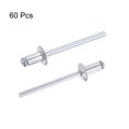 thumbnail image 4 of Unique Bargains 4mm Diameter 8mm Grip Length Silver Tone Aluminum Blind Rivets 60 Pack, 4 of 4