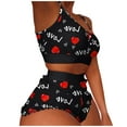 thumbnail image 5 of Bjutir Short Sets For Women Outfit Sexy Printing Pajamas Sleeveless Cami Shorts Lingerie Sleepwear Set Black L, 5 of 8