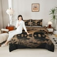 thumbnail image 4 of Manfei Kawaii Bear Family Bedding Comforter Set for Teen, Jungle Rustic Wildlife Twin Comforter Sets, Countryside Reversible Bedding Set, Breathable Home Decor, 2-Piece, 4 of 8