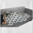 thumbnail image 6 of Tattoo Soft Flannel Fleece Throw Blanket, Panda Bear Portraits Mascots Pattern for Children in Black and White, Cozy Plush for Indoor and Outdoor Use, 70" x 90", Black White, by Ambesonne, 6 of 6