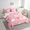 thumbnail image 3 of Feelyou Winter Pink Snowman Twin Bedding Sets 7-Piece, Merry Christmas Bedding Comforter Set, Western Festival Holiday Reversible Sheet Sets, Breathable Home Decor, 3 of 7