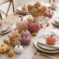 thumbnail image 4 of EDHITNR 12pcs 6cm Velvet Pumpkin Ornaments, Fall Thanksgiving Tree Hanging Decor 3 Color Sets, Autumn Harvest Home Decoration Soft Fabric Mini Pumpkins, 4 of 6