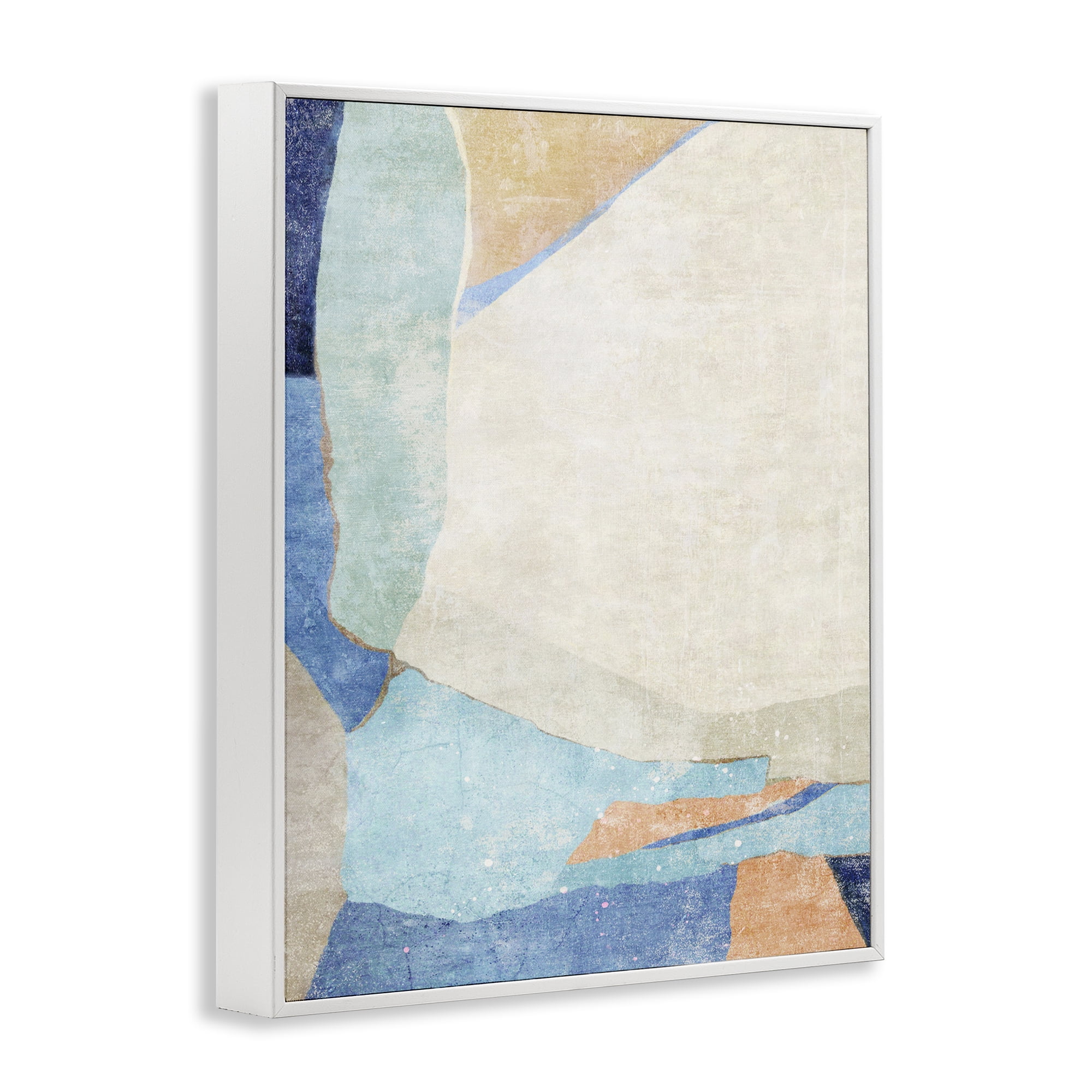 Stupell Industries Geometric Rustic Shapes Abstract Painting White Framed Art Print Wall Art, 11 x 14
