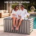 thumbnail image 5 of 180 Gallon Resin Deck Box, Outdoor Lockable Storage Container for Patio Cushions, Garden Tools, Pool Supplies, Toys, Water Resistant and UV Resistant, Reinforced Rib Design, Built-in Wheels, Gray, 5 of 9
