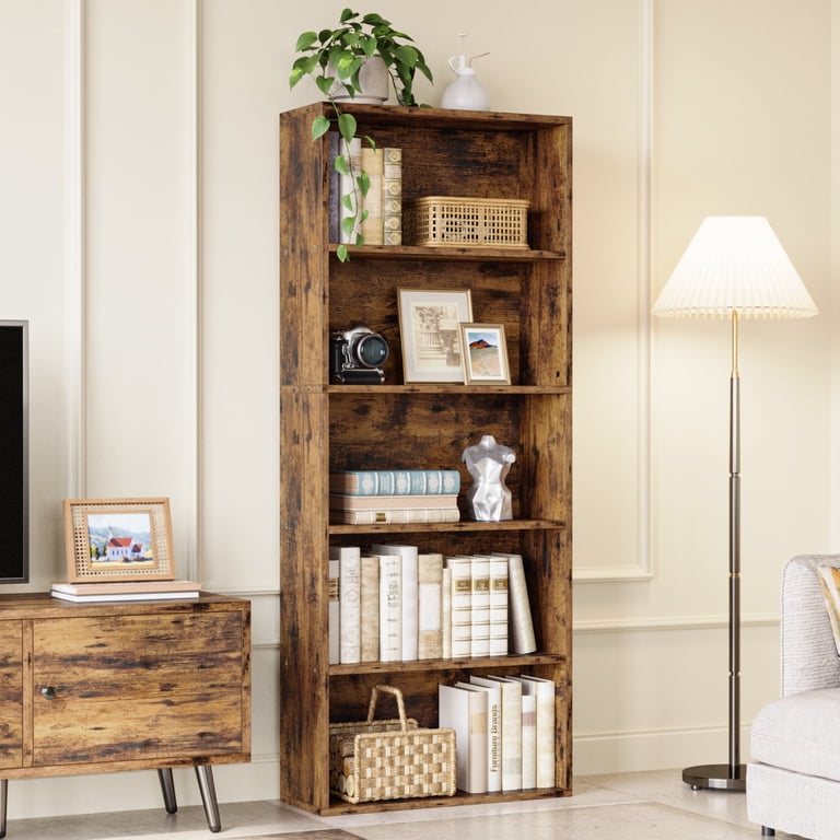 IRONCK 5 Shelf Bookcase, Free Standing Display Storage Bookshelf