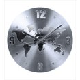 thumbnail image 3 of Grey Duvet Cover Set, Round Clock Print with World Map, Decorative 3 Piece Bedding Set with 2 Pillow Shams, Queen Size, Blue Grey, by Ambesonne, 3 of 3