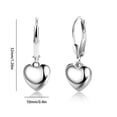 thumbnail image 2 of Heart Dangle Earrings for Women 14k Silver Plated Hoop Earrings Hypoallergenic Love Heart Dangle Drop Earrings for Jewelry Gifts, 2 of 5