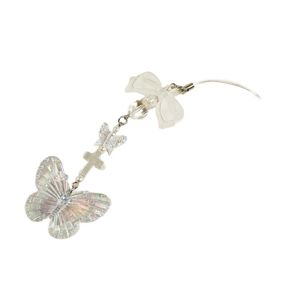 Fogun Colorful Phone Charm Acrylic Butterfly Keychain Fashionable Versatile Use Accessory Charm for Phones Bags and More