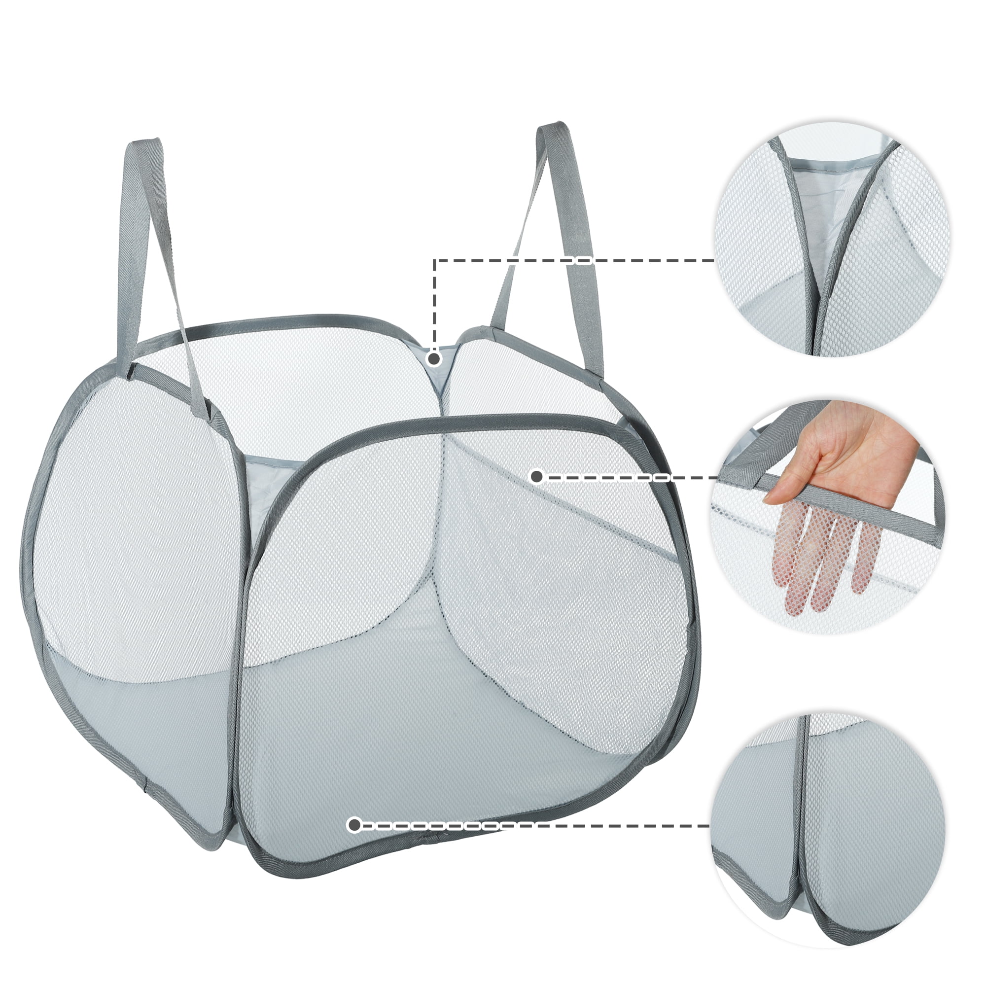 Unique Bargains Hamper Basket for Bathroom 1 Pc Gray