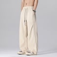 thumbnail image 2 of NIEWTR Mens Training Sweatpants Solid Tone Drawstring Waist Pockets Joggers Casual Sport Pants Lightweight Breathable Trousers(A-Khaki,7XL), 2 of 8