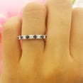 thumbnail image 4 of Dazzlingrock Collection 14K White Diamond & Blue Sapphire Eternity Wedding Anniversary Stackable Band, White Gold, Size 8.5, 4 of 5
