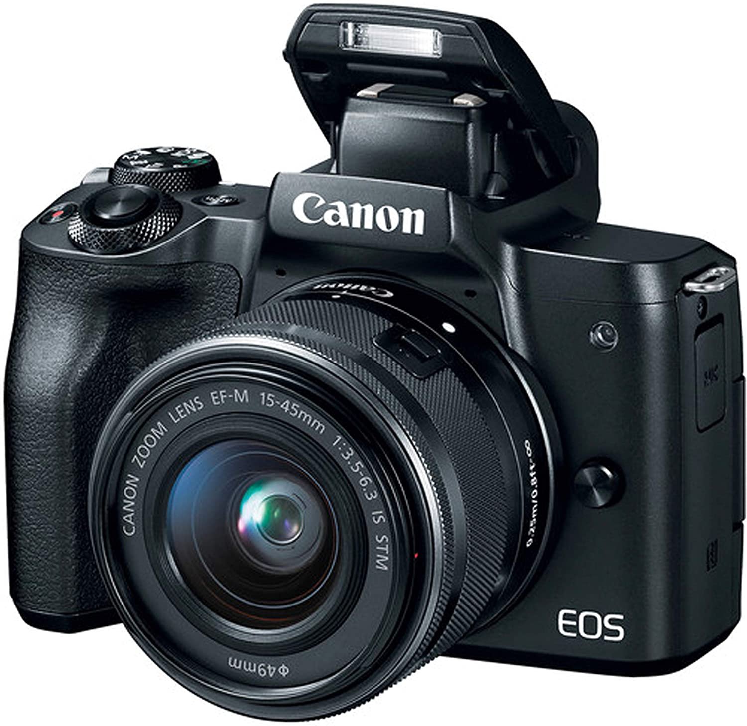 Canon EOS M50 Mirrorless Digital Camera Video Kit with 15-45mm Zoom Lens + Shot-Gun Microphone + LED Always on Light+ 128GB Card, Gripod, Case, and More 18pc Video Bundle - image 2 of 8