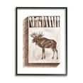 thumbnail image 2 of Stupell Industries Wild Moose Matchbook Sketch Animals & Insects Painting Gray Framed Art Print Wall Art, 2 of 5