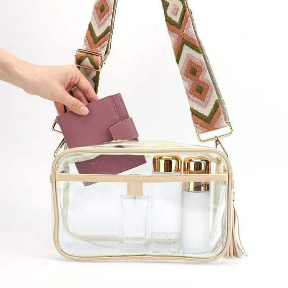 Women Crossbody Bag Clear Purse Transparent Shoulder Bags Stadium Approved