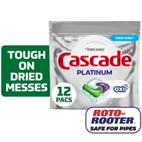 Cascade Platinum Dishwasher Pods, Dishwasher Detergent, Dish Detergent Soap, Fresh, 12 Count