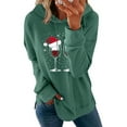 thumbnail image 6 of Aobny Hoodie Cute Sweatshirts Green with Pocket Christmas Hooded Tops Long Sleeve Women Womens Fall Shirts,L, 6 of 6