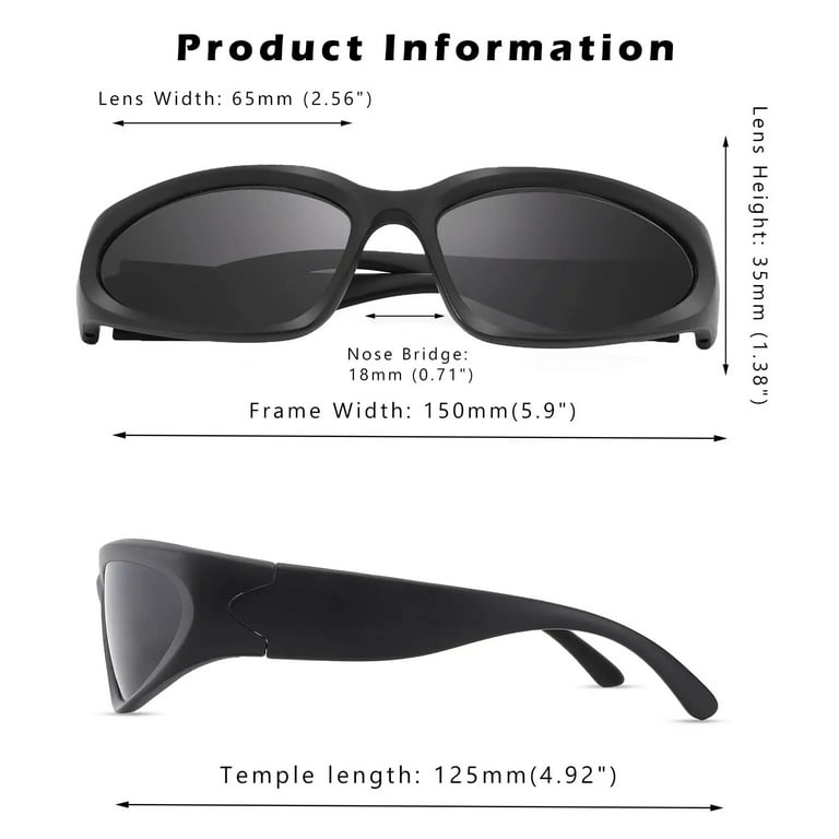 AZorb UV400 Wrap Around Sunglasses for Men Outdoor Sport Sunglasses, adult Unisex, Size: One size, Black